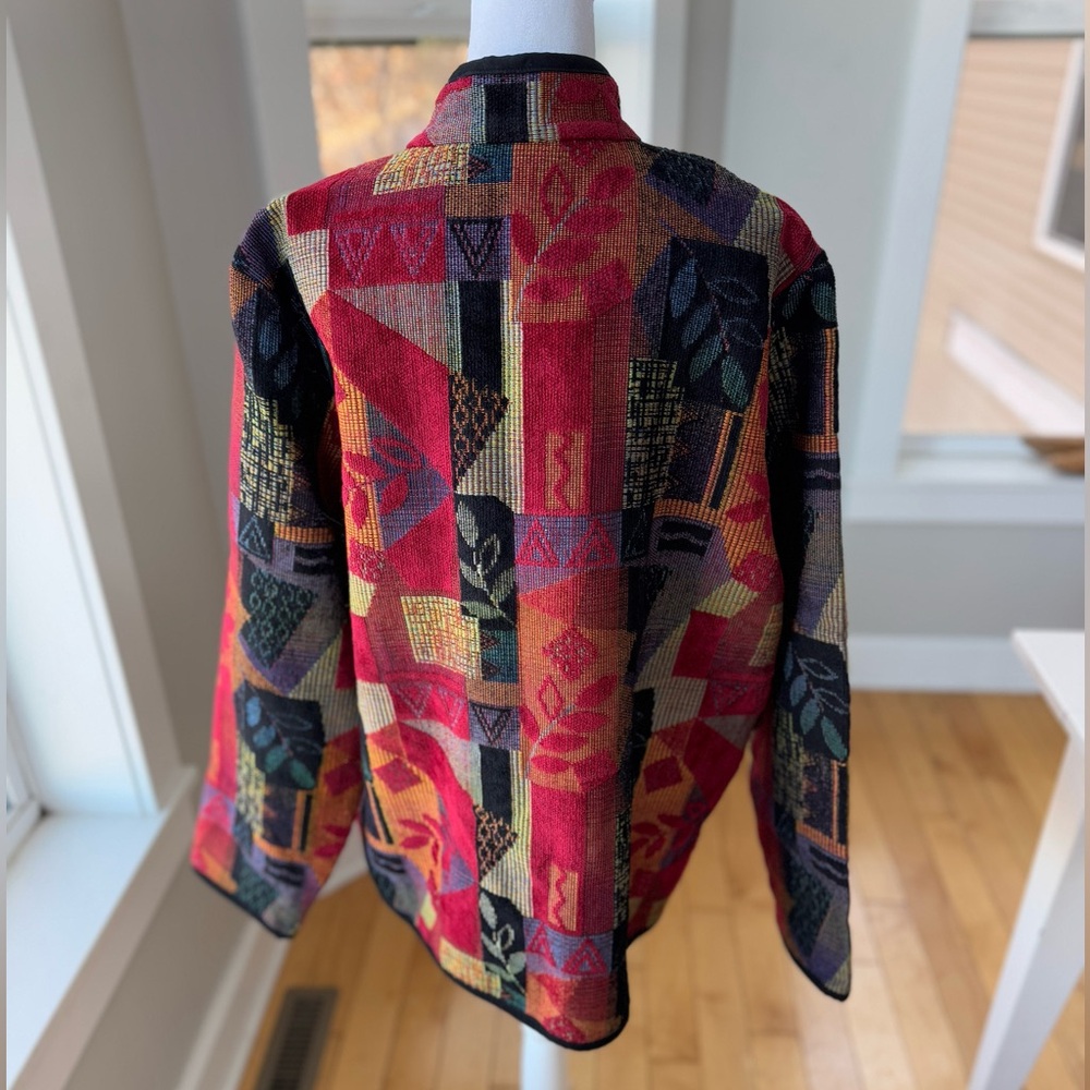 Vintage Coldwater Creek Colorful Tapestry Jacket Size 2X - Picture 3 of 12